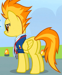 Size: 677x808 | Tagged: safe, derpibooru import, screencap, spitfire, wonderbolts academy, cropped, plot, solo