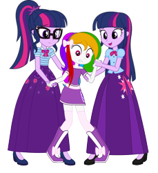 Size: 856x933 | Tagged: safe, artist:cartoonmasterv3, sci-twi, twilight sparkle, twilight sparkle (alicorn), oc, oc:shining star, alicorn, equestria girls, alternate universe, boots, clothes, long skirt, miniskirt, shoes, skirt, socks, thigh highs, vector