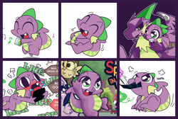 Size: 1280x860 | Tagged: safe, artist:panyang-panyang, derpibooru import, owlowiscious, spike, twilight sparkle, twilight sparkle (alicorn), alicorn, dragon, pony, comic, cute, female, gem, mare, spikabetes