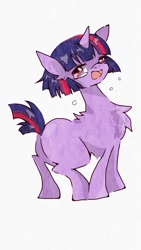 Size: 640x1136 | Tagged: safe, artist:momo1, derpibooru import, twilight sparkle, chest fluff, pixiv, short mane, short tail, solo