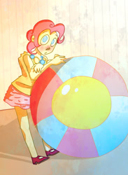 Size: 490x670 | Tagged: safe, artist:mariogamesandenemies, pinkie pie, human, ball, beach ball, humanized, looking at you, solo