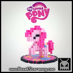 Size: 1024x1024 | Tagged: safe, artist:voxelperlers, pinkie pie, earth pony, pony, 3d pearler, perler beads, solo