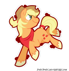 Size: 2397x2456 | Tagged: safe, artist:fonypony, artist:stepandy, applejack, applejack (male), earth pony, pony, bandana, looking back, rule 63, smirk, solo, unshorn fetlocks