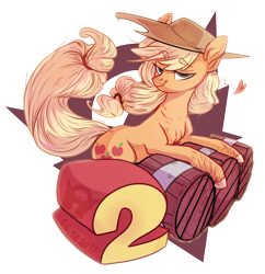 Size: 1218x1258 | Tagged: safe, artist:locksto, applejack, earth pony, pony, barrel, female, mare, solo