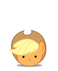 Size: 1400x1700 | Tagged: safe, artist:paragonaj, applejack, earth pony, pony, :<, animated, blob, bouncing, cute, hat, loop, simple background, solo