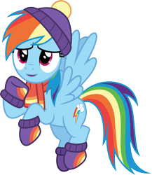Size: 3000x3459 | Tagged: safe, artist:cloudyglow, derpibooru import, rainbow dash, pegasus, pony, best gift ever, .ai available, clothes, cute, dashabetes, female, flying, mare, simple background, solo, transparent background, vector