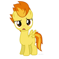 Size: 6000x6000 | Tagged: safe, artist:suramii, derpibooru import, spitfire, pegasus, pony, parental glideance, absurd resolution, confused, female, filly, filly spitfire, open mouth, simple background, solo, transparent background, vector