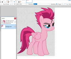 Size: 850x697 | Tagged: safe, anonymous artist, derpibooru import, pinkie pie, spitfire, earth pony, pony, paint.net, recolor, solo