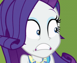 Size: 800x654 | Tagged: safe, screencap, rarity, best trends forever, better together, equestria girls, animated, cropped, scared, solo