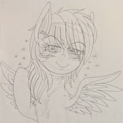 Size: 2429x2430 | Tagged: safe, derpibooru import, rainbow dash, pegasus, pony, sexy, sketch, solo, traditional art