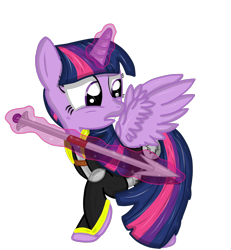 Size: 2500x2700 | Tagged: safe, artist:law44444, derpibooru import, twilight sparkle, twilight sparkle (alicorn), alicorn, pony, female, glowing horn, mare, solo, sword