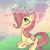 Size: 500x500 | Tagged: safe, artist:annaiszoom, fluttershy, pegasus, pony, floral head wreath, prone, solo