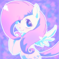 Size: 1446x1446 | Tagged: safe, artist:hyne-bi, fluttershy, pegasus, pony, looking at you, pixiv, solo