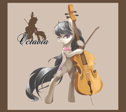 Size: 917x814 | Tagged: safe, artist:jhons3, artist:tachikawa, octavia melody, earth pony, pony, black mane, female, gray coat, mare, pixiv, solo