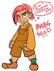 Size: 1139x1494 | Tagged: safe, artist:moronsonofboron, babs seed, human, one bad apple, female, humanized, reference, wreck-it ralph