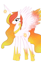 Size: 1024x1551 | Tagged: safe, artist:xxmissteaxx, princess celestia, alicorn, pony, alternate design, colored wings, colored wingtips, female, mare, simple background, solo, transparent background