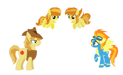 Size: 1300x796 | Tagged: safe, artist:thunderspeedyt, derpibooru import, braeburn, spitfire, female, male, offspring, parent:braeburn, parent:spitfire, parents:spitburn, shipping, spitburn, straight