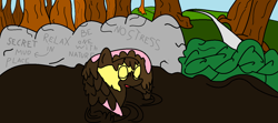 Size: 1554x693 | Tagged: safe, artist:amateur-draw, fluttershy, pegasus, pony, 1000 hours in ms paint, ms paint, mud, mud bath