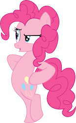 Size: 1739x2807 | Tagged: safe, artist:mahaugher, pinkie pie, pony, putting your hoof down, .svg available, bipedal, sassy, simple background, solo, transparent background, vector