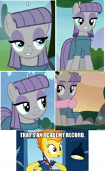 Size: 1149x1861 | Tagged: safe, derpibooru import, edit, edited screencap, screencap, maud pie, spitfire, the maud couple, wonderbolts academy, academy record, smiling, when she smiles