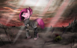 Size: 3357x2116 | Tagged: safe, artist:vinicius040598, pinkie pie, earth pony, pony, the cutie re-mark, alternate timeline, apinkalypse pie, crystal war timeline, helmet, pinkamena diane pie, solo