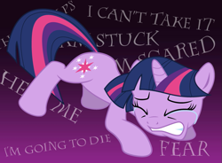 Size: 835x616 | Tagged: safe, derpibooru import, twilight sparkle, angst, anxiety, crying, panic, panic attack, solo, twilighting