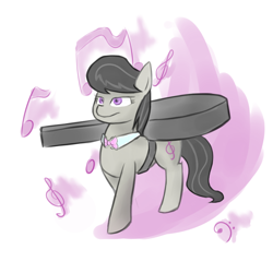 Size: 720x720 | Tagged: safe, artist:martinhello, octavia melody, earth pony, pony, black mane, female, gray coat, mare, simple background, solo, white background