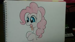 Size: 1024x579 | Tagged: safe, artist:chrispy248, pinkie pie, earth pony, pony, solo, tongue out, traditional art