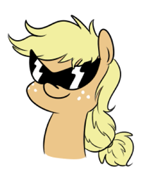 Size: 559x666 | Tagged: safe, artist:espeonna, applejack, earth pony, pony, female, mare, solo, sunglasses