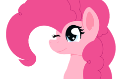 Size: 918x586 | Tagged: safe, artist:dawnsworth, pinkie pie, earth pony, pony, lineless, simple background, solo, white background, wink