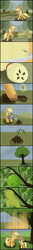 Size: 640x4800 | Tagged: safe, artist:frenkieart, applejack, earth pony, pony, apple, apple seed, apple tree, clone, comic, reproduction, scissors, tree, wat, watering can