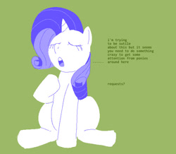 Size: 628x547 | Tagged: safe, artist:pighead, rarity, pony, unicorn, female, horn, mare, requests, white coat