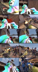 Size: 2056x3877 | Tagged: safe, artist:jackass67, princess celestia, alicorn, pony, comic:the crate, scout, team fortress 2