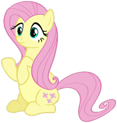 Size: 558x586 | Tagged: safe, edit, fluttershy, pegasus, pony, magic duel, not a vector, simple background, sitting, solo, transparent background