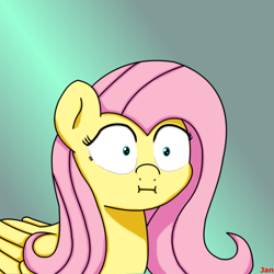 Size: 2001x2001 | Tagged: safe, artist:ljdamz1119, fluttershy, pegasus, pony, make new friends but keep discord, :i, face, facial expressions, faic, meep, solo, we bought two cakes