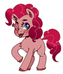 Size: 724x855 | Tagged: safe, artist:discords, pinkie pie, earth pony, pony, simple background, solo, tongue out, transparent background, wink