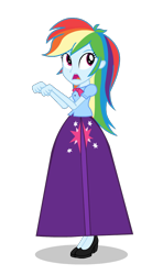 Size: 550x930 | Tagged: safe, alternate version, artist:cartoonmasterv3, derpibooru import, rainbow dash, equestria girls, alternate universe, clothes, long skirt, skirt, solo