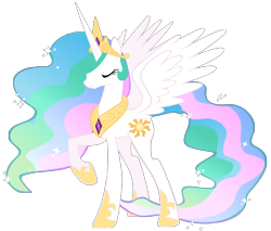 Size: 2812x2392 | Tagged: safe, artist:heart-of-stitches, princess celestia, alicorn, pony, eyes closed, female, mare, simple background, solo, transparent background, vector