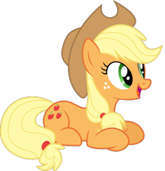 Size: 2000x2074 | Tagged: safe, artist:shutterflyyay, applejack, earth pony, pony, high res, prone, simple background, solo, transparent background, vector