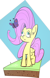 Size: 1237x1932 | Tagged: safe, artist:liracrown, fluttershy, butterfly, pegasus, pony, simple background, standing, stare, transparent background, vector