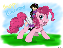 Size: 1538x1175 | Tagged: safe, artist:moealmighty, pinkie pie, earth pony, human, female, mare, riding