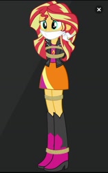 Size: 720x1145 | Tagged: safe, artist:songokussjsannin8000, sunset shimmer, equestria girls, bondage, bound and gagged, cloth gag, gag, rope, rope bondage, tied up