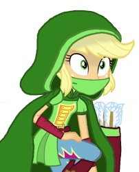 Size: 553x684 | Tagged: safe, edit, applejack, equestria girls, friendship games, archer, arrows, cloak, clothes, quiver, ranger, solo