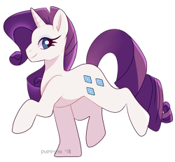 Size: 1300x1200 | Tagged: safe, artist:puppiyo, rarity, pony, unicorn, female, mare, profile, raised hoof, raised leg, simple background, smiling, solo, transparent background