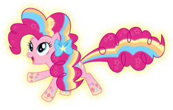 Size: 10065x6419 | Tagged: safe, artist:kimberlythehedgie, pinkie pie, earth pony, pony, absurd resolution, open mouth, rainbow power, simple background, solo, transparent background, vector