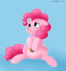 Size: 917x996 | Tagged: safe, artist:melodicmarzipan, pinkie pie, earth pony, pony, cookie, cute, food, solo