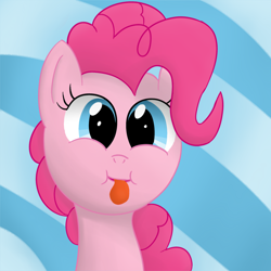 Size: 2000x2000 | Tagged: safe, artist:nyax, pinkie pie, earth pony, pony, female, mare, pink coat, pink mane, solo, tongue out