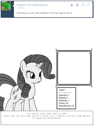 Size: 600x800 | Tagged: safe, artist:dekomaru, rarity, pony, unicorn, ask, diamondstuck, monochrome, solo, tumblr, tumblr:ask twixie