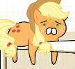 Size: 108x100 | Tagged: safe, part of a set, applejack, earth pony, pony, blonde mane, emoticon, female, mare, orange coat, solo