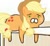 Size: 108x100 | Tagged: safe, part of a set, applejack, earth pony, pony, blonde mane, emoticon, female, mare, orange coat, solo